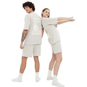 Trendyol Pyjama Set - Grijs - Met Slogan, Grijs, M