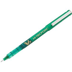 Pilot V7 Hi-Tecpoint Rollerball Pen, 0,7 mm Tip - Groen, Doos van 12