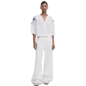 Desigual Denim New Jersey jeans voor dames, Wit, 36