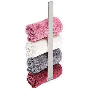 Relaxdays handdoekhouder zilver - handdoekenrek rvs - handdoekrek zonder boren