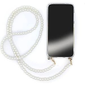 Beschermhoes voor Samsung Galaxy S21, transparant, met polsband/omhangband, parel
