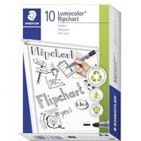 STAEDTLER Lumocolor 356-9 flipchart-marker ronde punt 10 stuks zwart