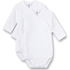Sanetta Uniseks baby witte wikkelbody in dubbelverpakking, wit, 62 cm