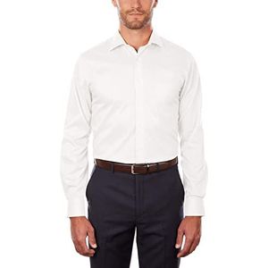 Van Heusen Herenhemd, normale pasvorm, flexibele kraag, elastisch, effen, elegant, mat, Wit, 46 cm collo 91/94 cm manica (XXL)