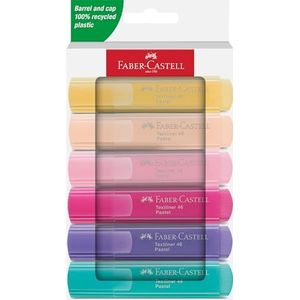 Faber-Castell 251656 Set markeerstiften, 46, pastelkleuren met duurzame wigpunt, lijnbreedte 1-5 mm, navulbaar