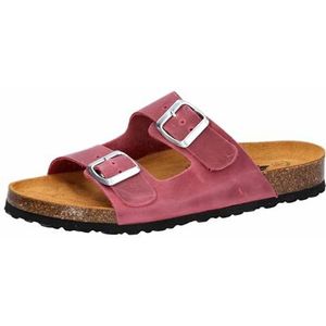 Gezondheidsslippers - Paars - Leer - Gespsluiting - Rubberen Zool