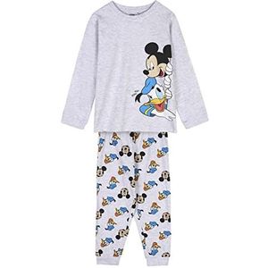 CERDÁ LIFE'S LITTLE MOMENTS Mickey Mouse & Donald Pyjama voor kinderen, 100% katoen, met lange mouwen, grijs, 5 jaar voor kinderen, Metálico, 5 jaar