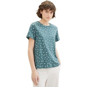 TOM TAILOR T-shirt voor dames, 34800 - Green Minimal Print, 3XL