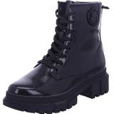 s.Oliver - Veterlaarsjes - Zwart - Imitatieleder - Blokhak