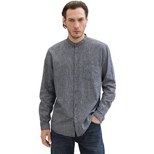 TOM TAILOR Herenhemd, 34720 - Dark Navy Fine Stripe, L