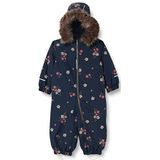 NAME IT Baby Girls NMFSNOW10 Suit Flower RAIN FO Sneeuwpak, Dark Sapphire, 80, Dark Sapphire, 80 cm