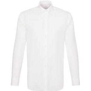 Seidensticker Slim businesshemd voor heren, strijkvrij, button-down-kraag, lange mouwen, wit (wit 01), 43