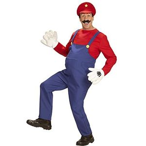 Widmann - Kostuum Super Loodgieter, jumpsuit, shirt, hoed, vakman, carnavalskostuums, carnaval
