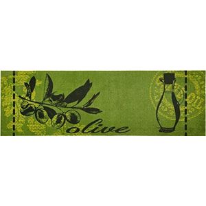 Zala Living Olive keukenloper, polyamide, groen, 50x150 cm