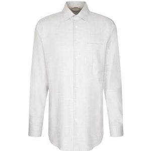 Seidensticker Flanellen overhemd voor heren, regular fit, gemakkelijk te strijken, Kent-kraag, lange mouwen, 100% katoen, grijs, 41