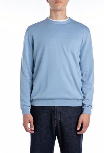 Replay - 388 Steel Blue - Regular Fit Trui - Katoen