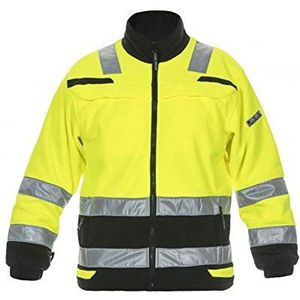 Hydrowear 04026026F Torgau Trendy High Visible Line Fleece Jack, 100% polyester, grote maat, Hi-Vis geel/zwart