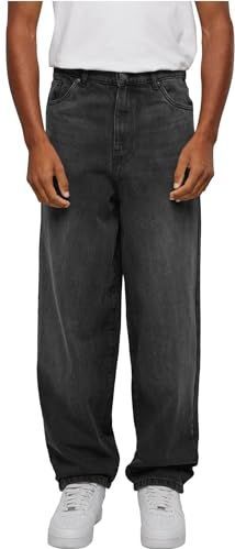 Urban Classics Heavy Ounce Baggy Fit Jeans voor heren, Black Washed., 32