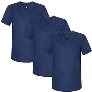 MISEMIYA - Verpakking met 3 stuks - sanitaire tas, uniseks, gezondheidsuniform, medische uniform, Marineblauw 21, S