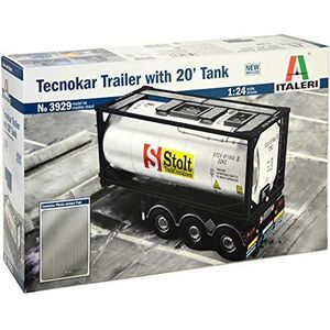 1:24 Italeri 3929 Technokar Trailer With 20’ FT Tankcontainer Plastic Modelbouwpakket