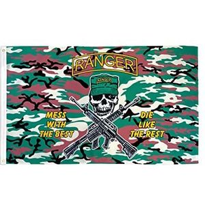 US Ranger vlag camouflage 150x90cm - US Ranger vlag 90 x 150 cm - Vlaggen - AZ VLAG