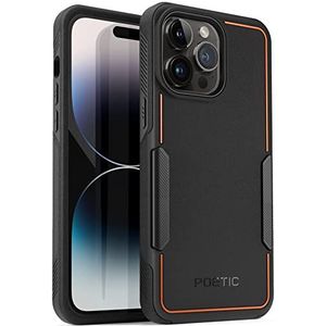 Poetic Neon iPhone 14 Pro Max Case, Heavy Duty Dual Layer Slim Shockproof Cover, Draadloos Opladen Compatibel, Anti-Slip, 6,7 Inch - Zwart