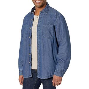 Wrangler Men's Authentics Long Sleeve Sherpa Lined Denim Shirt, Indigo, X-Large