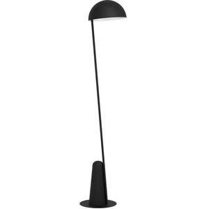 EGLO Vloerlamp Aranzola, staande lamp in minimalistisch design, staanlamp van zwart metaal, staanlamp voor woonkamer met trapschakelaar, E27 fitting