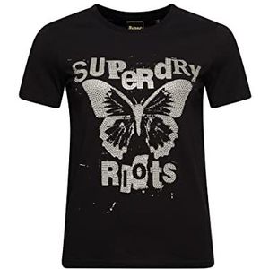 Superdry Vintage Lo-Fi Poster T-shirt voor dames, Jet Zwart, 40