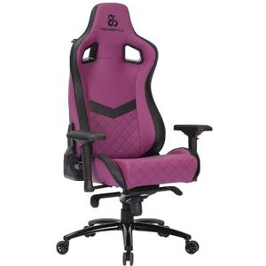 Newskill Gamer-stoel Osiris, kunstleer en carbon, in hoogte verstelbaar, 4D-armleuningen, 180 graden kantelbaar, lenden- en nekkussen, ergonomisch, zuiger van klasse 4, tot 150 kg, violet
