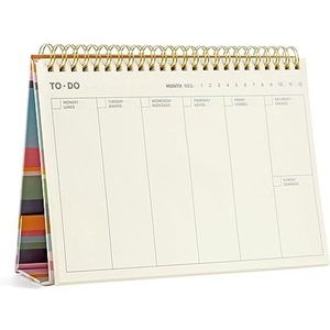 Miquelrius - TO-DO WIRE-O Weekplanner, afmetingen: 210 x 140 mm, tijdloze planner, dubbele spiraalbinding, 54 vellen, basis van gecoat karton, ivoorkleurig papier 80 g/m²