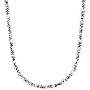 Amor Halsketting Roestvrij Staal Unisex Dames Halsketting, 50 cm, Zilver, Geleverd In Juwelen Cadeauverpakking, 9039166