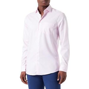 Seidensticker Zakelijk overhemd voor heren, regular fit, strijkvrij, kent-kraag, lange mouwen, 100% katoen, roze, 44