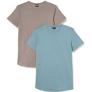 Urban Classics T-shirt (2 stuks) voor heren, meerkleurig (asfalt/dustyblue), S