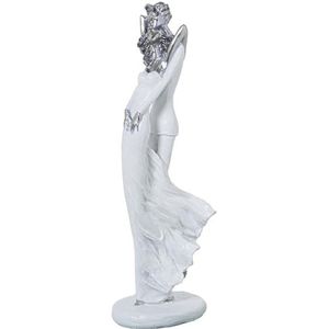 Alexandra House Living Decoratief figuur, wit, zilver, acryl, kunststof, melamine, 9 x 8 x 30 cm