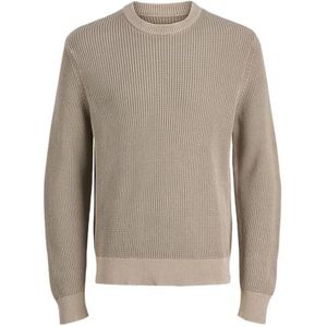 JACK & JONES Jcomotion Knit Wash Crew Neck, Desert Taupe, L