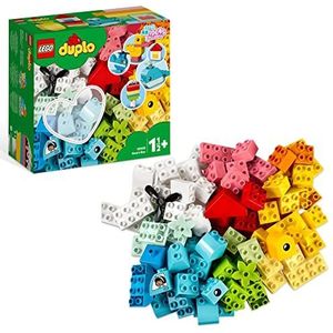 LEGO 10909 DUPLO Classic Hartvormige Doos First Bricks Bouwset, Educatief Speelgoed voor Peuters en Kinderen van 1,5+ Jaar, Cadeau-Idee
