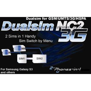2-phones-in-1 2in1-nc2s3 3G Dual Sim Adapter voor Samsung Galaxy S3