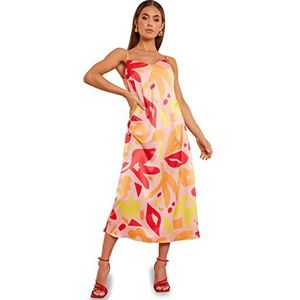 Chi Chi London Midi-jurk met cami-bandjes en bloemenprint voor dames in meerdere speciale gelegenheden, Meerkleurig, 34