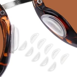 WLLHYF 10 paar zelfklevende neuspads voor brillen, zachte verhoogde hoogte, anti-druk, siliconen zonnebril-anti-slip kussens voor het opplakken van kunststof montuur, leesbrillen (wit)