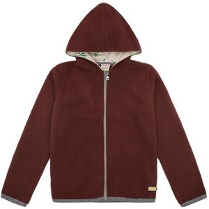 loud + proud Uniseks wollen fleece met capuchon, GOTS-gecertificeerd fleecejack, wood, 74-80