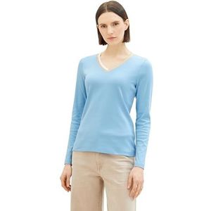 TOM TAILOR T-shirt met lange mouwen voor dames, 15592 - Helder Lichtblauw, L