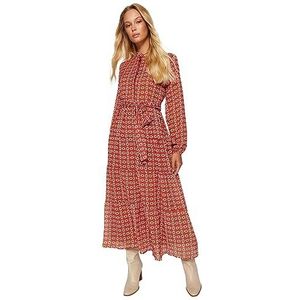 TRENDYOL Modest Maxi Basic Relaxed Fit geweven stof bescheiden jurk, Tegels., 40