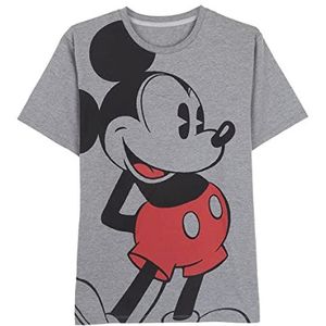 CERDÁ LIFE'S LITTLE MOMENTS Mickey Mouse T-shirt voor heren, korte mouwen, zomerkleding, gemaakt van 100% katoen, officieel Disney-licentieproduct, donkergrijs, volwassenen