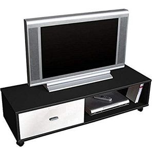 Berlioz Creations Oliver TV-meubel, 111 x 38 x 30 cm, zwart/wit