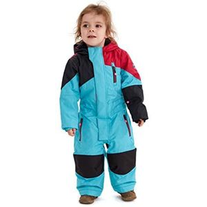 Killtec Kesley Mini Sneeuwpak voor kinderen, ski-overall met capuchon, 10.000 mm waterkolom, skipak voor jongens en meisjes, turquoise, 122/128