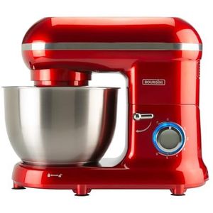 Bourgini Classic Kitchen Chef Keukenmachine - 4.5L Mengkom - Keukenmixer - Keukenrobot - 1300W- Rood