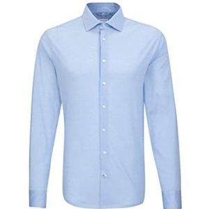 Seidensticker Heren Shaped Fit Jersey hemd met lange mouwen, blauw (13), 43