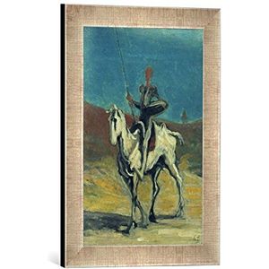 Ingelijste foto van Honore Daumier ""Don Quichotte"", kunstdruk in hoogwaardige handgemaakte fotolijst, 30x40 cm, zilver raya