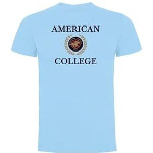 AMERICAN COLLEGE USA T-shirts sport ademende bedrukte kleding unisex kinderen jongens en meisjes casual model ACTSW7 Sky Blue 10 jaar, Turkoois, 10 Jaar